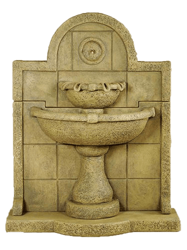 Terme del Foro Wall Cast Stone Outdoor Water Fountain With Spout Fountain Tuscan